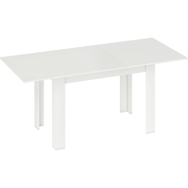 Homcom Table à Manger Extensible, Table De Cuisine Rectangulaire, Pour 6-8 Personnes, 140-180 X 80 Cm, Blanc-image