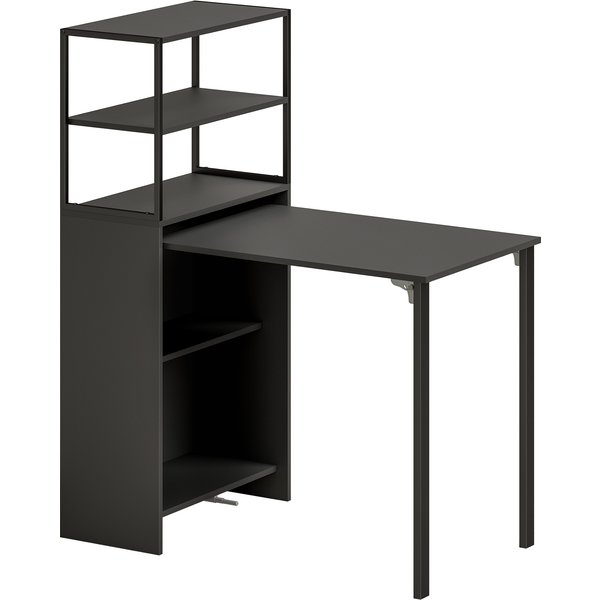 HOMCOM Folding Shelf and Work Table - Black