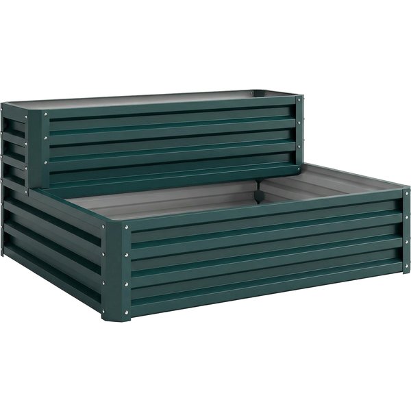 Outsunny Carré Potager De Jardin Fond Ouvert 2 éTages Pour Herbes LéGumes Fruits Fleurs 120 X 101 X 58 Cm Vert-image
