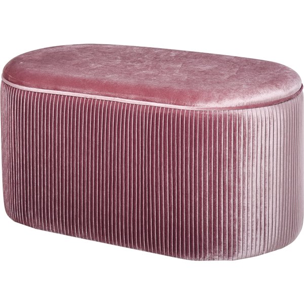 HOMCOM Sitzbank Rosa Polsterbank mit Stauraum im französischen Stil, eleganter Samtbezug, 81x40x41cm für Flur & Wohnzimmer Aosom.de