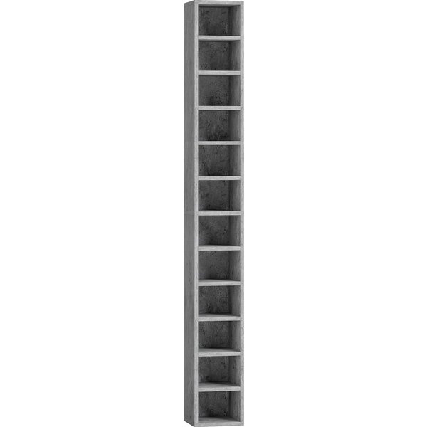 HOMCOM 204 CD Tall Narrow Media Storage Tower - Cement Grey