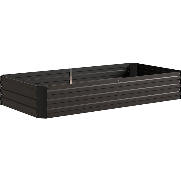 Outsunny Carré Potager JardinièRe Rectangulaire En Acier Galvanisé Tuteurs Pour Tomates Et Plantes Grimpantes 180 X 90 X 29,5 Cm-image