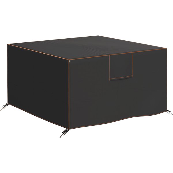 Outsunny Schutzhülle für Gartenmöbel Winterfest Wasserdicht Abdeckung Anti-UV Abdeckplane 420D Oxford Gewebe Winddicht Abdeckhaube für Gartentische Terrassenmöbel Quadratisch 125x125x74 cm, Schwarz Aosom