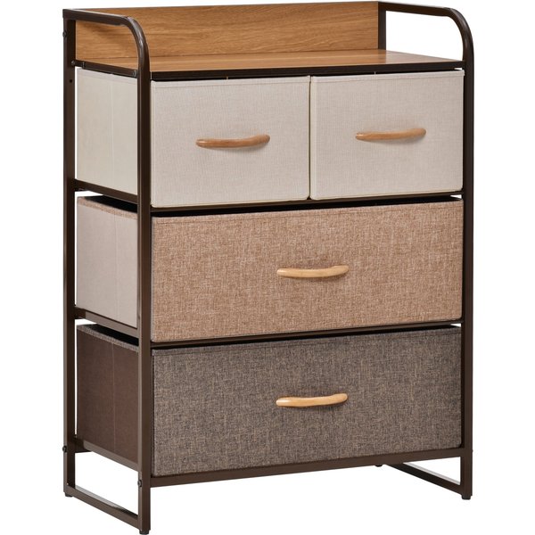 Outsunny Meuble De Rangement 4 Tiroirs En Tissu Multicolore Pour Maison Aosom France-image