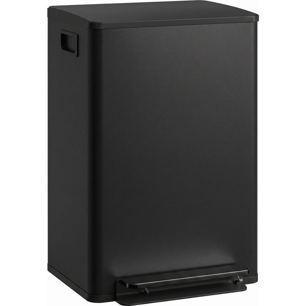 Homcom Poubelle Cuisine 50L, Poubelle à PéDale, Seau IntéRieur Amovible, Couvercle à Fermeture Douce, 41,7X36,6X62Cm, Noir-image