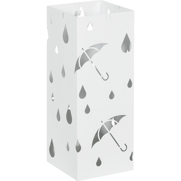 HOMCOM Six-Umbrella Steel Holder Stand - White Aosom UK