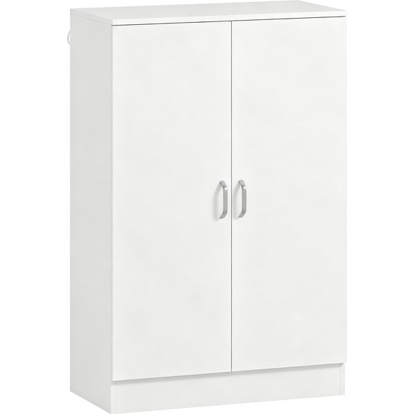 HOMCOM Schuhschrank mit 2 Türen, Schuhregal, Schuhaufbewahrung mit 6 Verstellbaren Ablagen Schuhkommode mit Soft-Close-Funktion für 21 Paar Schuhe 70 x 35 x 108 cm, Natur Aosom