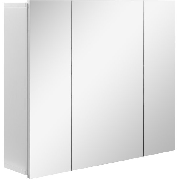 kleankin Spiegelschrank Badezimmerschrank Wandschrank für Badezimmer 3-Türig Badezimmerspiegel Weiß 70 x 15 x 60 cm Aosom