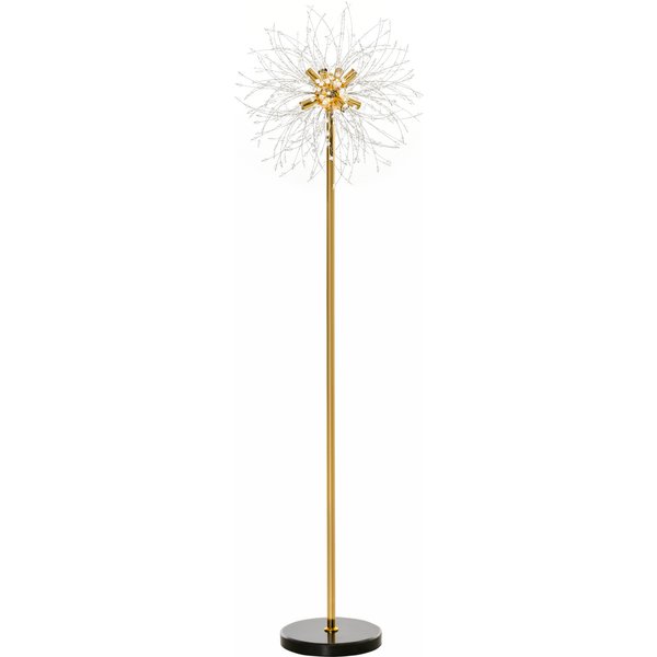 HOMCOM Gold Floor Lamp, Tall Standing Lamp with Dandelion-like Lampshade for Living Room and Home Decor Aosom UK