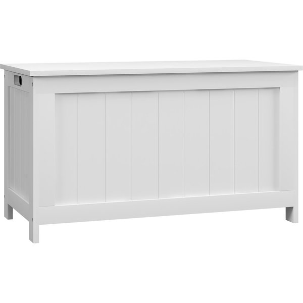 HOMCOM Aufbewahrungsbox Truhe mit Griff und Deckel, 81 x 40 x 46 cm, Gerätebox für Wohnzimmer und Schlafzimmer in Weiß Aosom.de