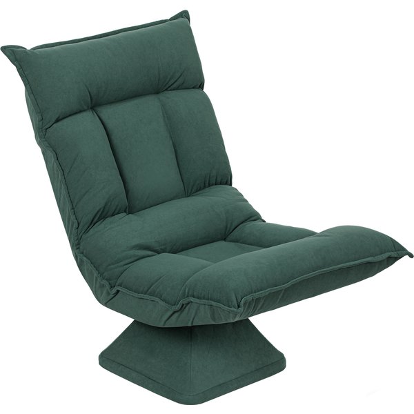 HOMCOM Bodenstuhl 360° Drehbar Bodensessel mit 5-Fach Verstellbarer Rückenlehne, Klappbares Bodensofa Meditationsstuhl Gepolstert Lazy Sofa für Wohnzimmer Gaming & Lesen Grün Aosom