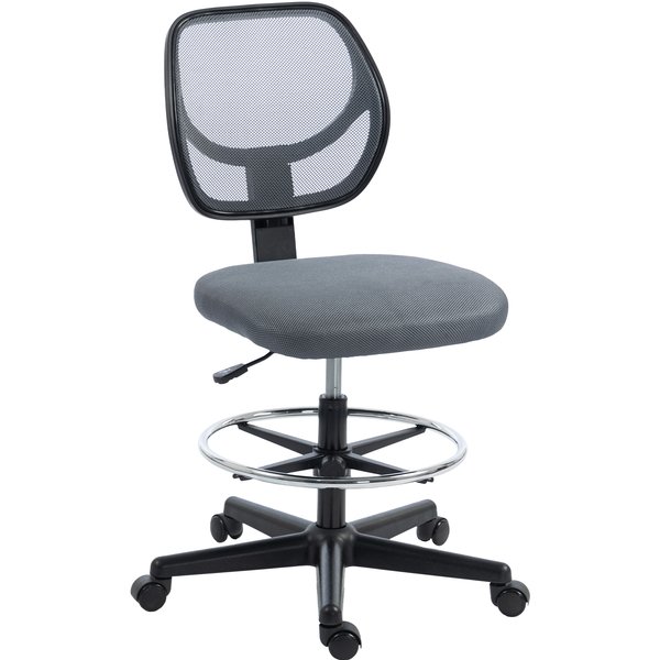 Vinsetto Chaise Bureau Ergonomique, Fauteuil De Bureau Avec Repose-Pieds, Chaise à Dessin En Maille, Hauteur RéGlable, Gris Foncé-image