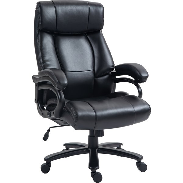 Vinsetto Fauteuil De Bureau Massant Avec Fonction De Chauffage 6 Points De Massage Par Vibration RevêTement SynthéTique Noir-image