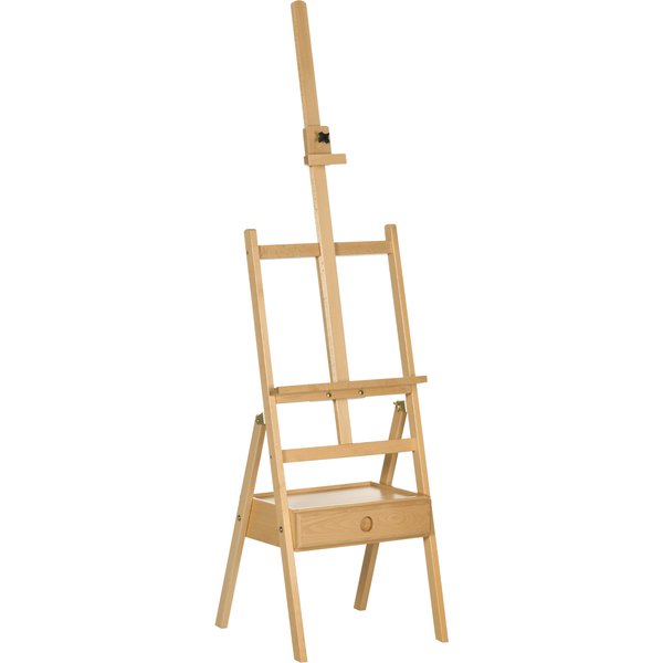 Vinsetto Chevalet En Bois Sur Pied Chevalet D'artiste Avec Tiroir IntéGré Hauteur RéGlable Jusqu'à 92 Cm Coloris Naturel-image