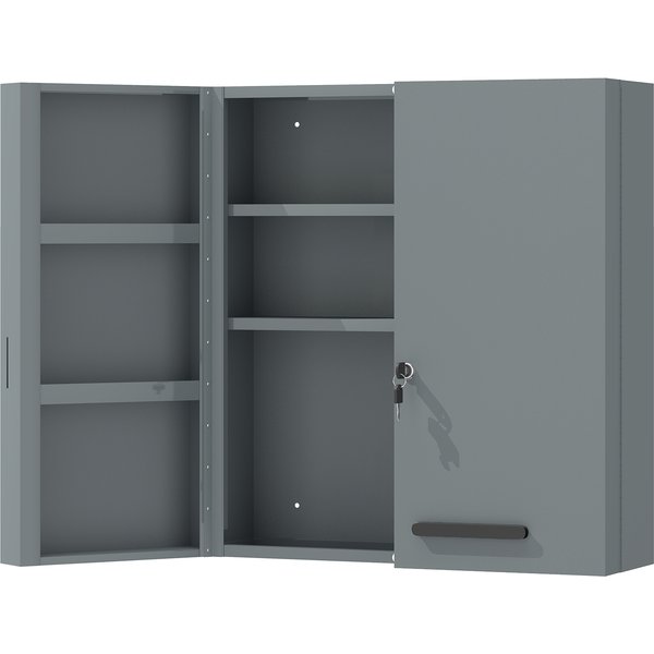 kleankin Medizinschrank, abschließbarer Medikamentenschrank mit 2 Türen und 6 Regalen, Erste-Hilfe-Schrank für Küche, Flur, Wohnzimmer, Stahl, 55 x 18 x 60 cm, Kohlegrau Aosom