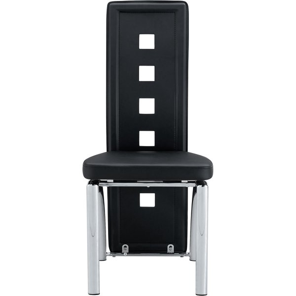 Chaise De Salle à Manger, Noir+Argent Aosom France-image
