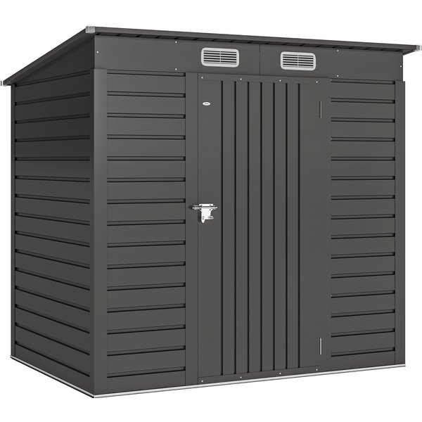 Outsunny Abri De Jardin 2,3M² - Pour Outils - Cabanon Porte Verrouillable - Dim. 191L X 130P X 166,5-183H Cm - Acier-image