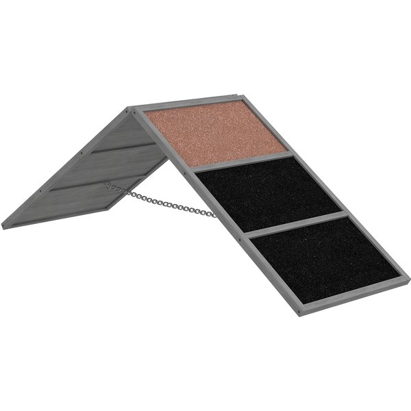 Pawhut Rampe D'agilité Pour Chien éQuipement D'agilité Pour Chiens Cadre En A Surface AntidéRapante 173 X 59 X 66 Cm Gris-image