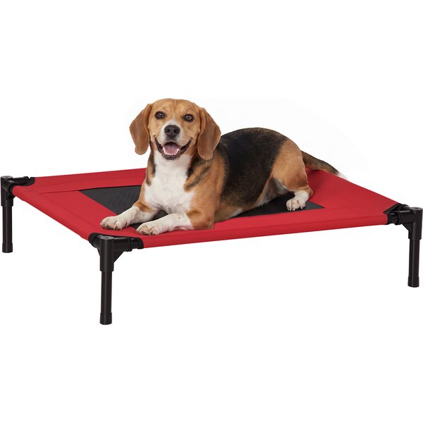 Pawhut Couchette Respirante TextilèNe Rouge Noir Pour Animaux De Compagnie 76X61X18Cm Aosom France-image