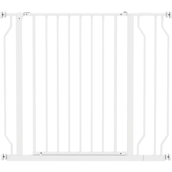 PawHut Wide Dog Safety Gate, with Door Pressure, for Doorways, Hallways, Staircases - White | Aosom Ireland