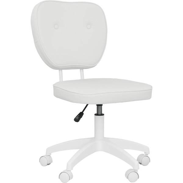 Vinsetto Chaise De Bureau Sans Accoudoirs, Fauteuil De Bureau, Hauteur RéGlable, Pivotant 360°, 46 X 59 X 82-92 Cm, Blanc-image