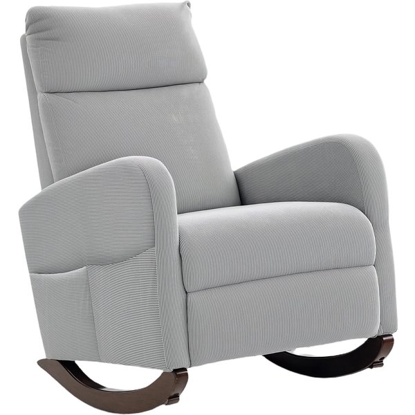 HOMCOM Corduroy Rocking Armchair - Grey