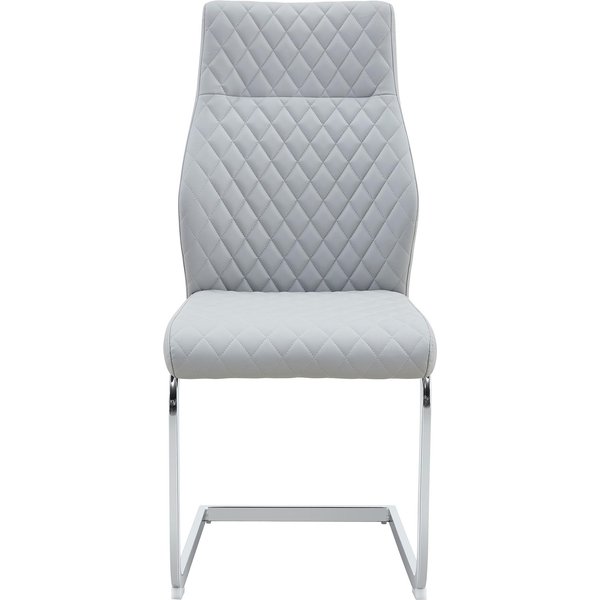 Chaise De Salle à Manger MatelasséE Motif Losange, Argenté Aosom France-image