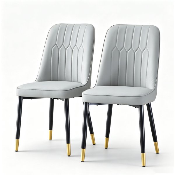 Lot De 2 Chaises De Salle à Manger Modernes, Gris Clair Aosom France-image