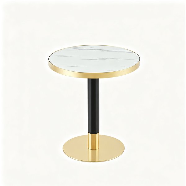 Table D'appoint Ronde, Blanc Aosom France-image