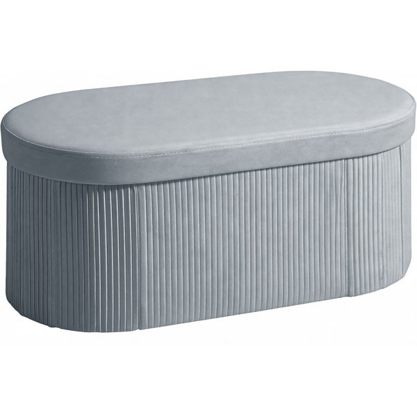 HOMCOM Sitzbank mit Stauraum Klappbar Polsterbank 76 x 38 x 35 cm mit Samt-Optik, Deckel, Sitztruhe für Wohnzimmer, Flur, Schlafzimmer, Dunkelgrau Aosom