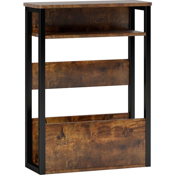 HOMCOM Industrial-Style Side Table - Black/Brown | Aosom Ireland