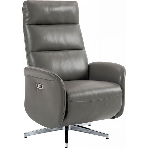 HOMCOM Power Recliner Chair, Swivel Electric Reclining Chair with Type C+USB, Recliner Armchair with Footrest, Dark Grey