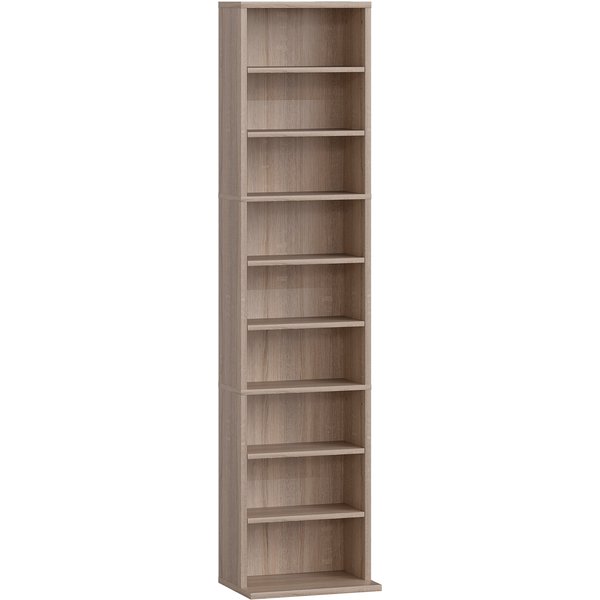 HOMCOM 260 Narrow CD Storage Unit - Natural Wood Finish