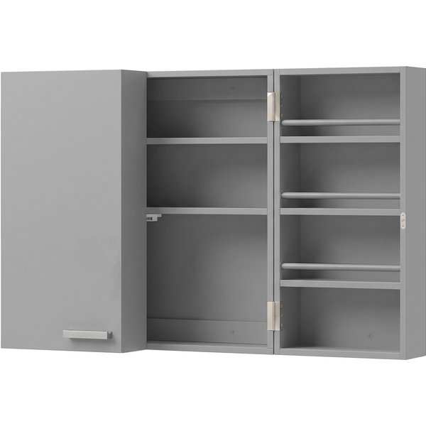 Homcom Armoire à Pharmacie Murale, Armoire à MéDicaments Avec Double Porte Verrouillable 2 CléS, 53X20X53Cm, Gris-image