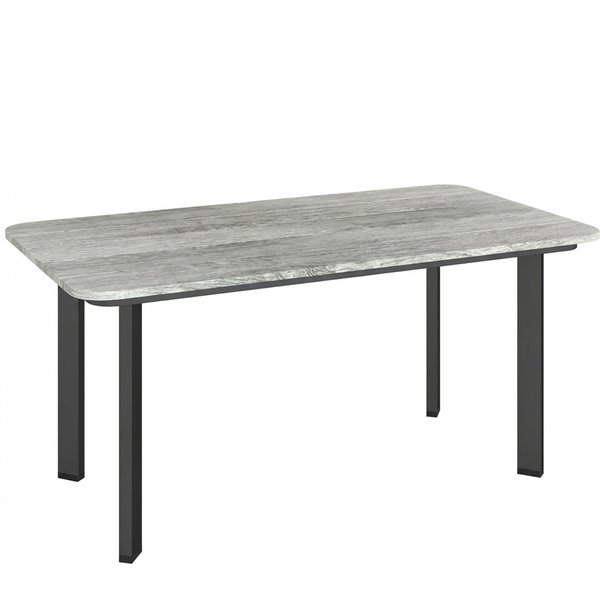 Outsunny Outdoor Garden Coffee Table, Garden Table with Slatted Wood Plastic Composite Top and Metal Frame, Grey