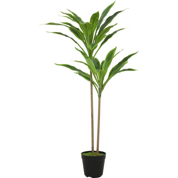 Homcom Arbre Artificiel Cordyline En Pot 90 Cm Avec 29 Feuilles RéAlistes, Plante Artificielle En Peva, IntéRieure Et ExtéRieure-image