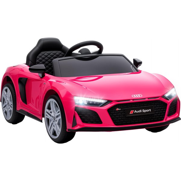 AIYAPLAY Licensed Audi R8 Spyder 12V Electric Car for Kids with Remote Control, Dual Motors, Rear Suspension, Soft Start, Pink