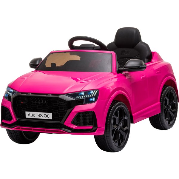 Homcom Voiture éLectrique Enfants Sous Licence Audi Rs Q8, VéHicule éLectrique Avec TéLéCommande, MP3, Usb, Bluetooth, Rose-image