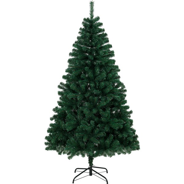 Homcom Sapin De NoëL Artificiel 180 Cm, Arbre De NoëL Avec 700 Pointes De Branches ArticuléEs, Support Pliable En Acier, Vert-image