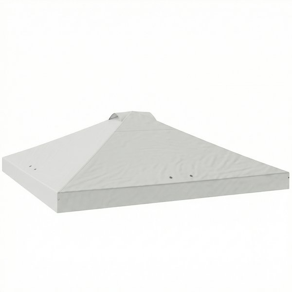 Outsunny Gazebo Roof Replacement UV50+ Waterproof Pop Up Canopy Cover with 8 Drainage Holes 3 x 3 m White