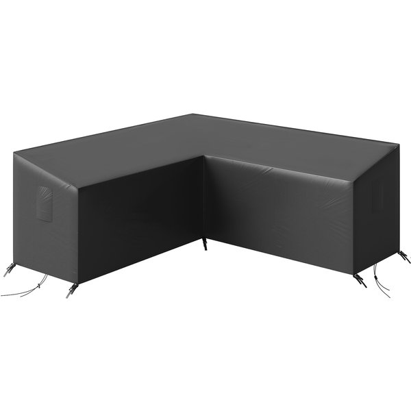 Outsunny V-Shaped Patio Furniture Cover, Waterproof Outdoor V-Shaped Sectional Sofa Cover, Anti-UV with Air Vent, Black