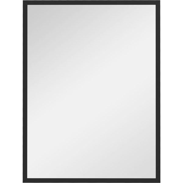 Homcom Miroir Mural Rectangulaire 80 X 60 Cm, Cadre En Bois Noir, IdéAl Pour La Salle De Bain, Salon Ou Chambre-image