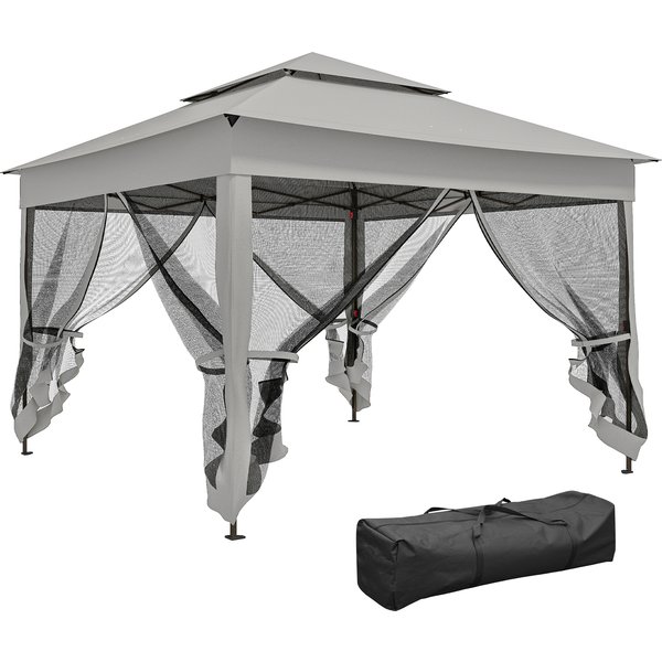 Outsunny Tonnelle Barnum De Jardin Pop-Up Pliant Acier Polyester ImperméAbilisé Anti Uv Moustiquaires + Sac De Transport-image