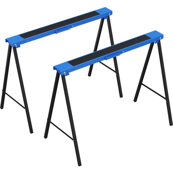Durhand Lot De 2 Chevalets De Travail, Support Artisanal, Jusqu'à 250 Kg, MéTal, Bleu-image