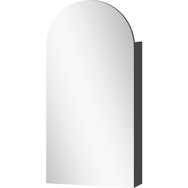 HOMCOM Spiegelschrank Bad Badezimmerschrank mit rahmenlosem Bogen-Spiegel, Verstellbaren Regalen, Wandschrank Hängend Badschrank für Badezimmer Schwarz 40 x 12 x 80 cm Aosom