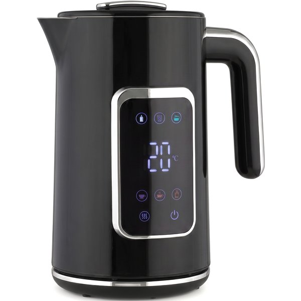 HOMCOM Wasserkocher Edelstahl 1,7L 2200W Teekocher mit Schnellkochfunktion, 6 Temperaturstufen, Doppelwandig, Herausnehmbarem Kalkfilter, Warmhaltefunktion, Automatikabschaltung, Trockengehschutz Aosom