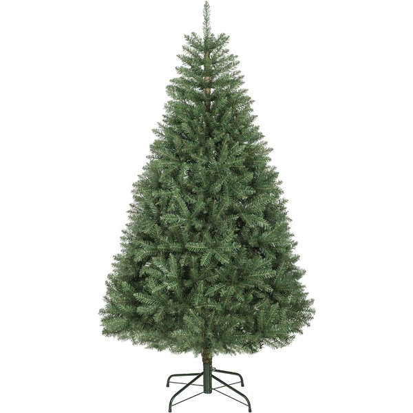 HOMCOM Weihnachtsbaum künstlich 180 cm Christbaum mit 1687 dichten Zweigen Tannenbaum mit klappbarem Metallständer Grün Aosom