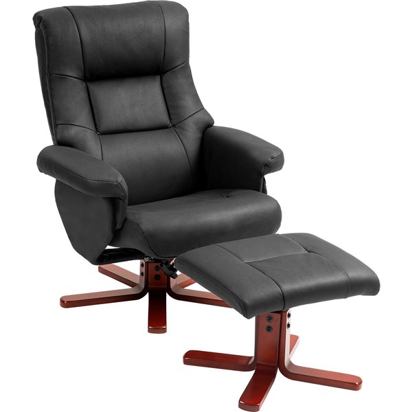 HOMCOM Faux Microfibre Leather Manual Recliner with Cat Scratch Resistant Material, Black Aosom UK