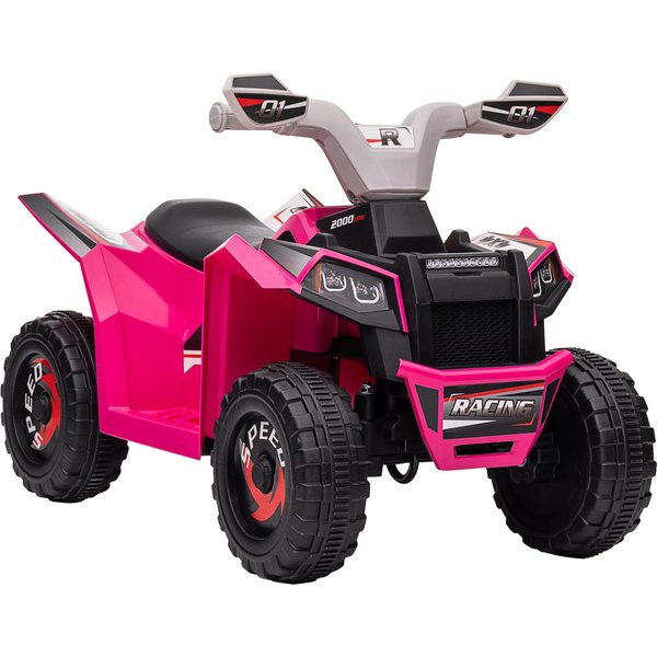 Homcom Quad éLectrique Pour Enfants VéHicule à Batterie 6V Avec Marche Avant Et ArrièRe 70L X 41,5L X 48,5H Cm Rose-image