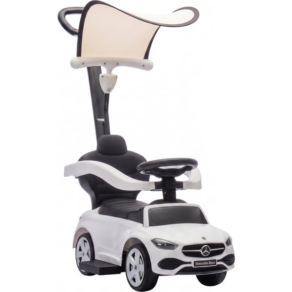 Aiyaplay Porteur Enfants 3 En 1 Mercedes-Benz Sous Licence, Garde-Corps, Espace De Rangement, Klaxon, 83X40X90Cm, Blanc-image